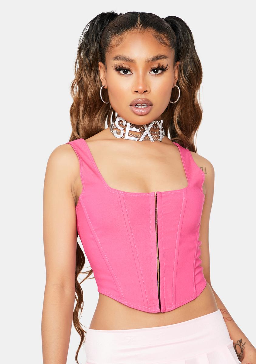 Bubblegum Down For It Corset Top,All Products : American Fashion Style Bags On Sale