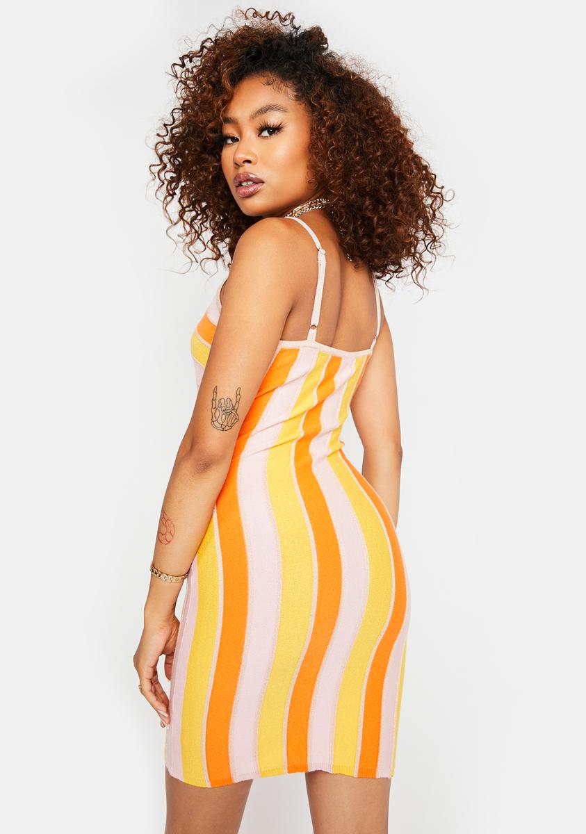 Multi-Color V Neck Bodycon Mini Dress