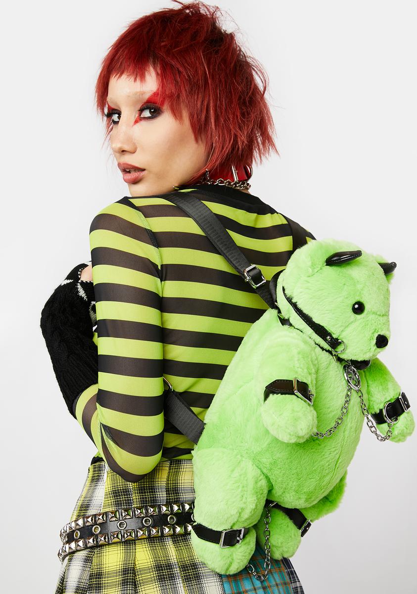Current Mood Teddy Bear Spiked Backpack - Brown – Dolls Kill