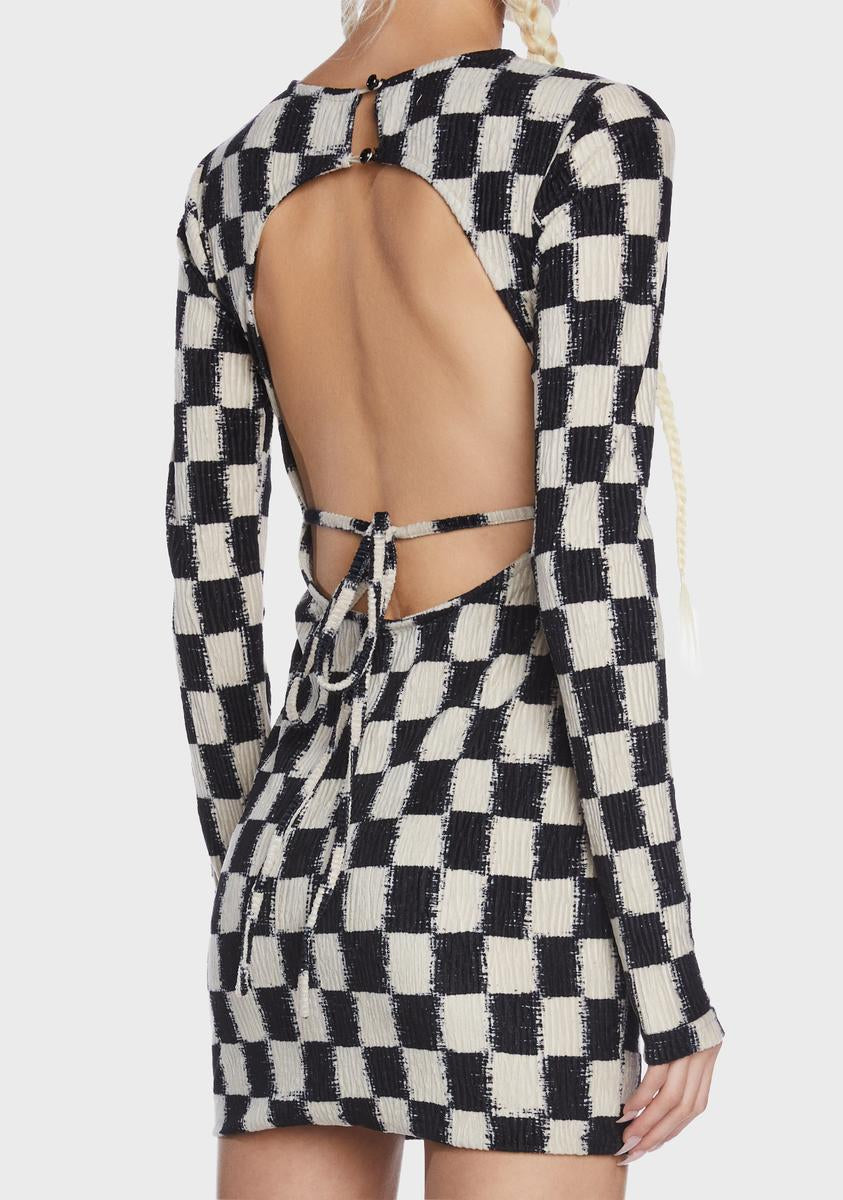checkerboard mini dress Checkered Mini Dress