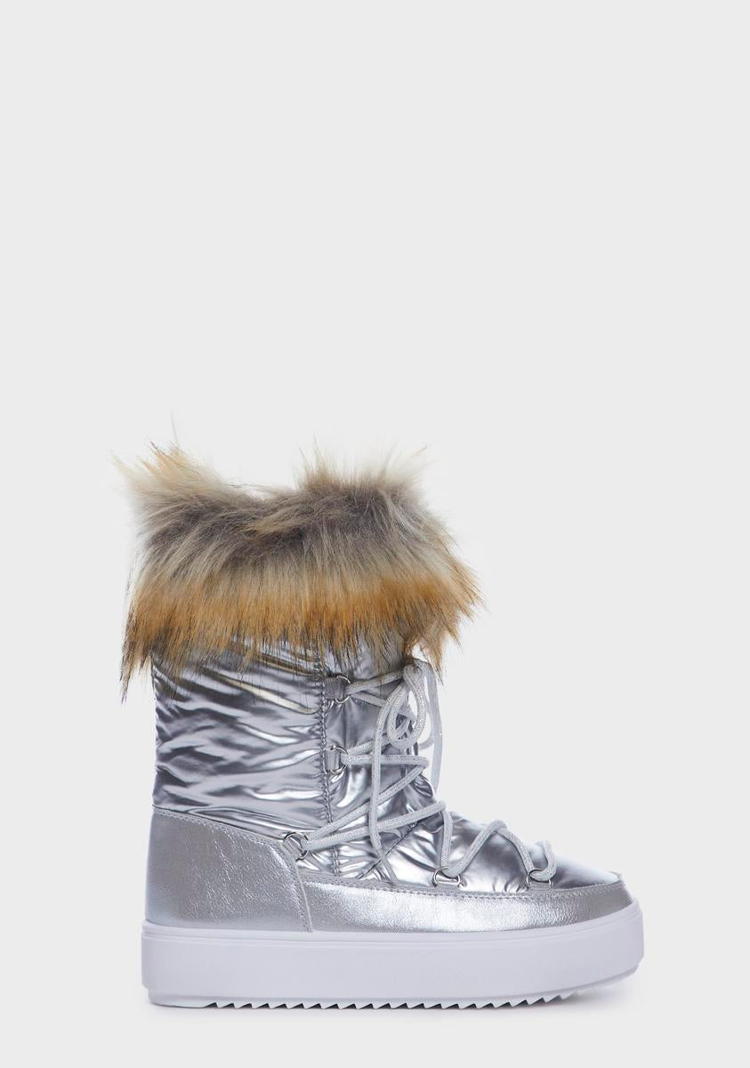 Silver Chilly Reception Faux Fur Boots,New Products : American Fashion Style Bags On Sale Silver Chilly Reception Faux Fur Boots,New Products : American Fashion Style Bags On Sale
