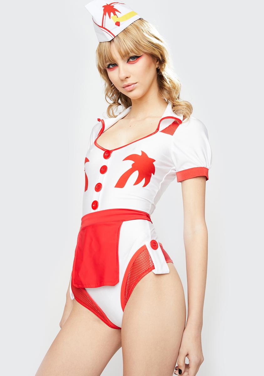 Sexy Burger Beauty Costume - White/Red Dolls Kill Sexy Burger Beauty Costume - White/Red Dolls Kill