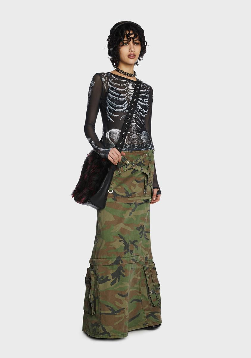 Boneyard Mesh Top Skeleton Print - Black – Dolls Kill