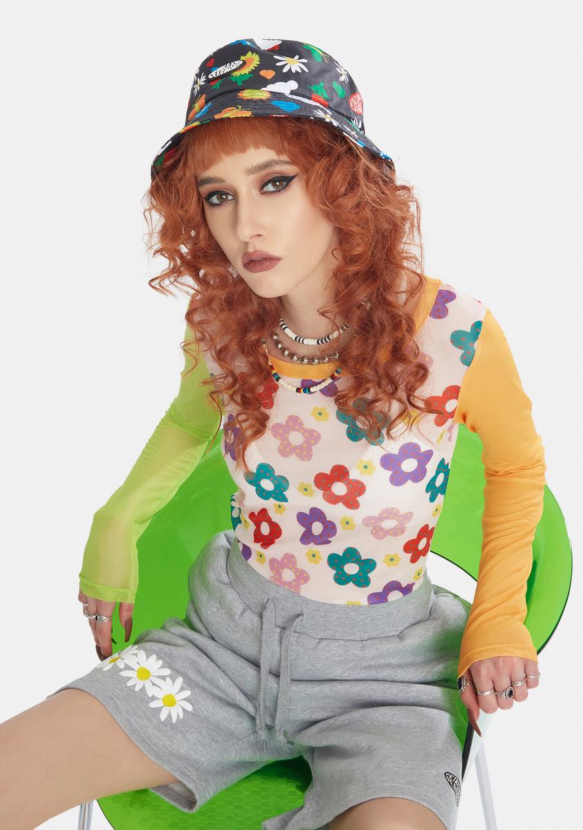 Flourish Garden Bucket Hat Petals and Peacocks,New Products : American Fashion Style Bags On Sale