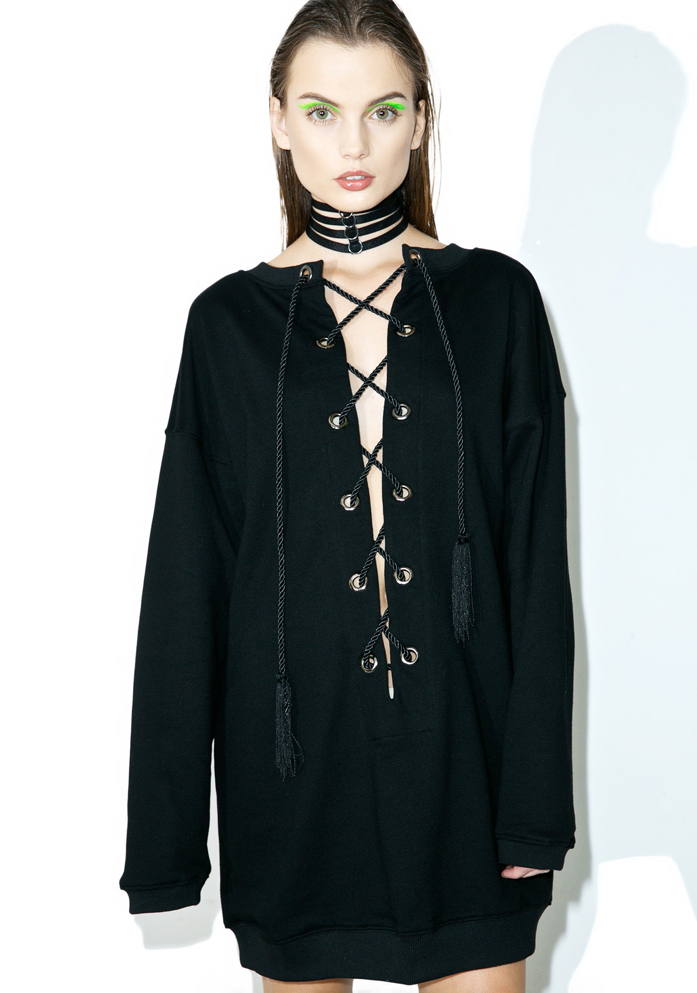 Azalea Lace-Up Sweater Dress – Dolls Kill