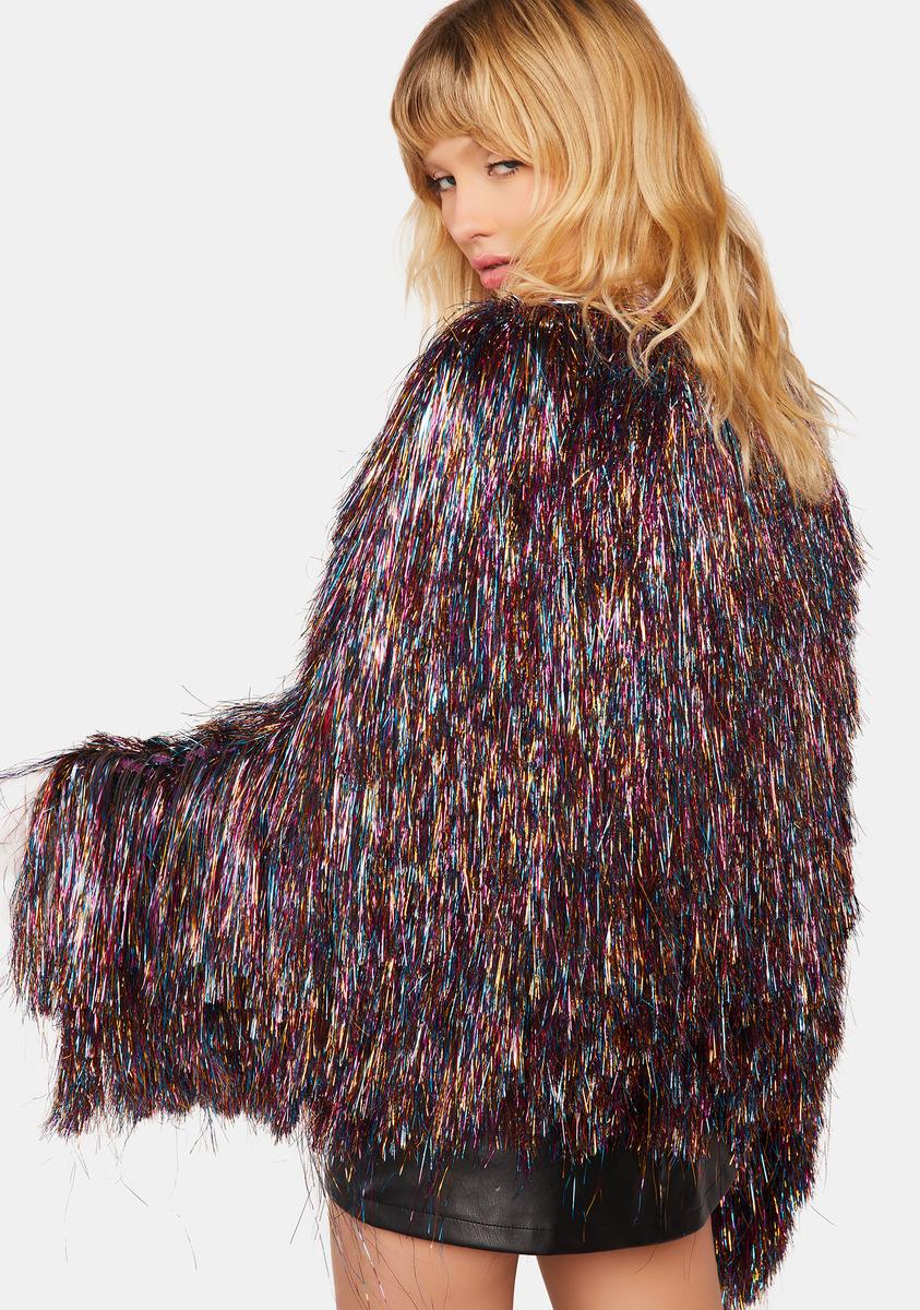 AZALEA WANG Metallic Shred String Jacket - Multi – Dolls Kill