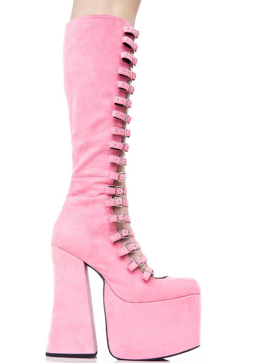 Current Mood Kawaii Chunky Pink Platform Boots – Dolls Kill