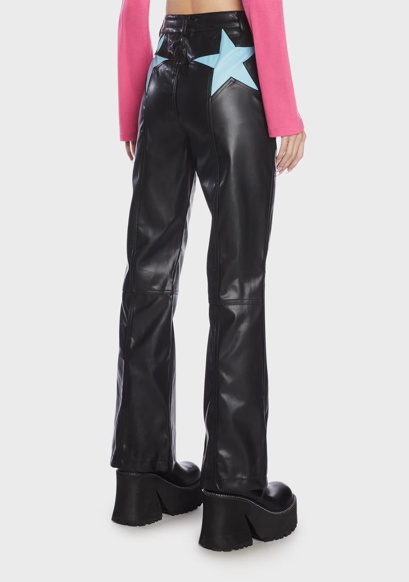 Vegan Leather Star Trousers Daisy Street,New Products : American Fashion Style Bags On Sale