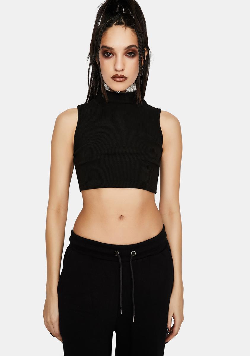Top Hit Mock Neck Crop Tank