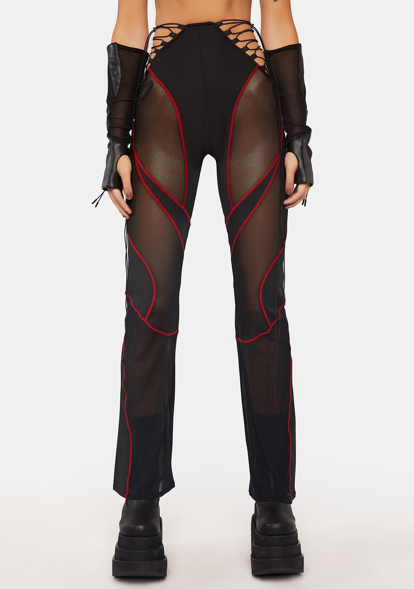 Red Lace-Up Stretch Pants Namilia,New Products : American Fashion Style Bags On Sale