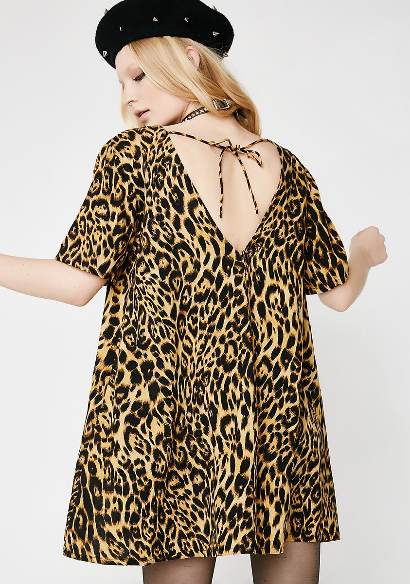 Leopard Crosena Babydoll Dress Dolls Kill
