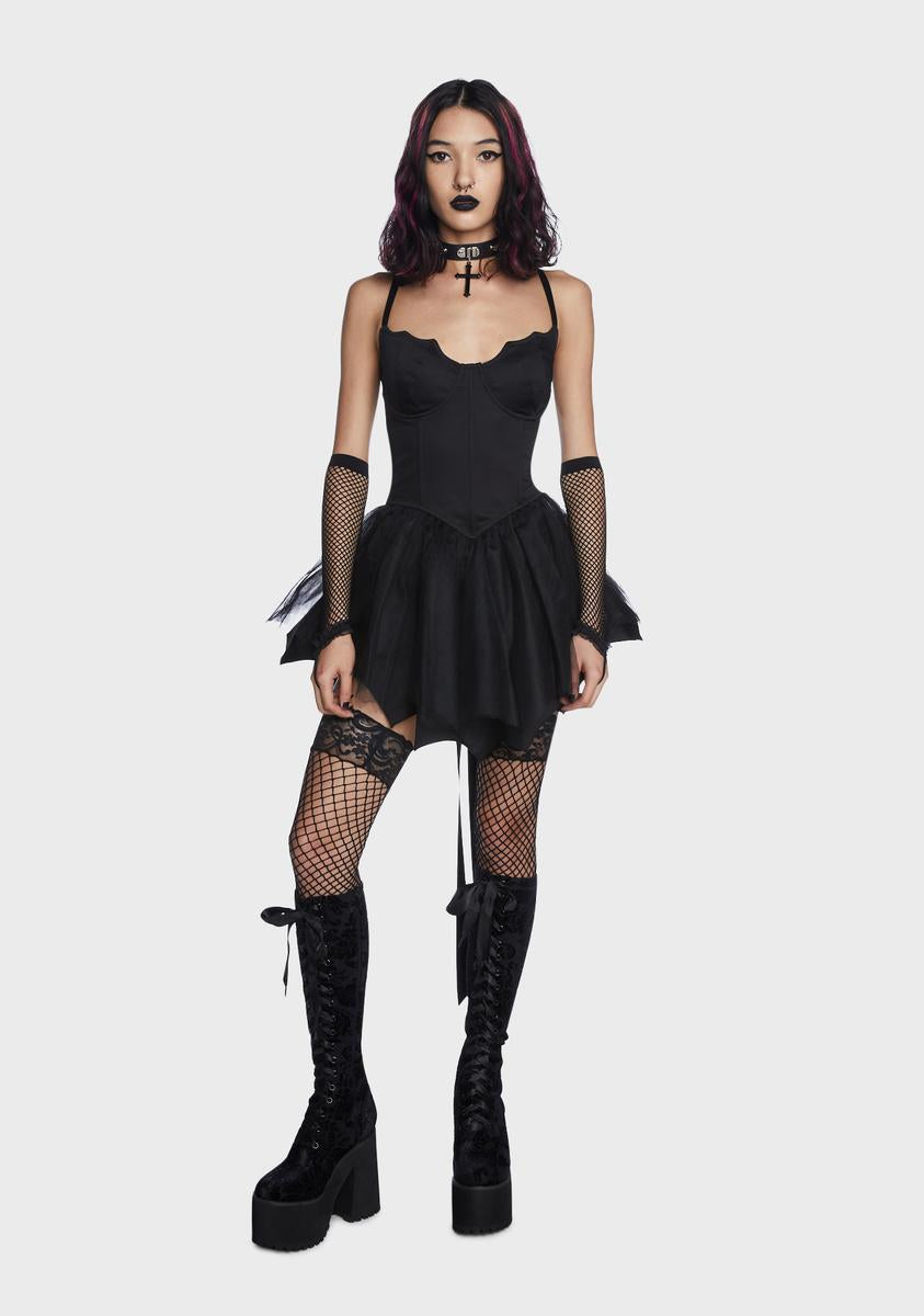 Widow Corset Mini Dress - Black – Dolls Kill