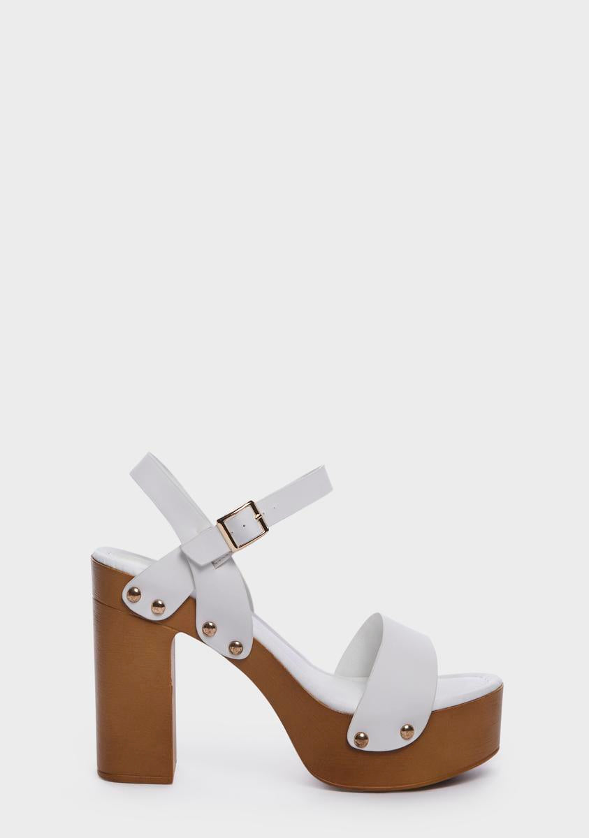 Blanc Easily Recognized Platform Heels,New Products : American Fashion Style Bags On Sale