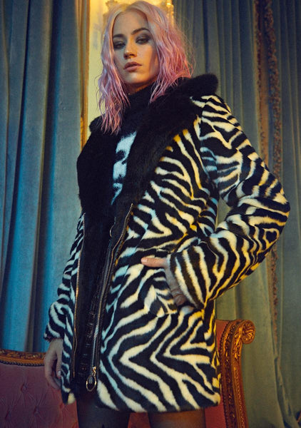 SHAREEF ZEBRA JQ LONG COAT Purple | venezafoods.com.br